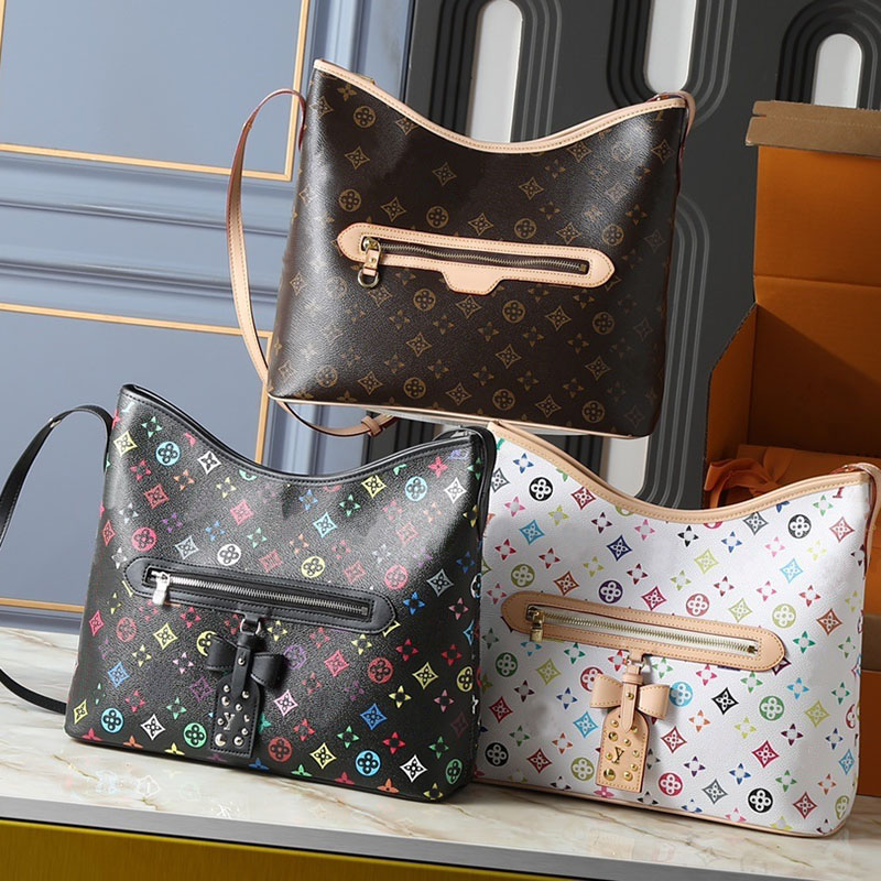 Designer Shoulder bag Crossbody Bag murakami luxury bag Women Monogram Coated Canvas Rainbow Hues Bow Padlock Accents Adjustable Strap Top Handle