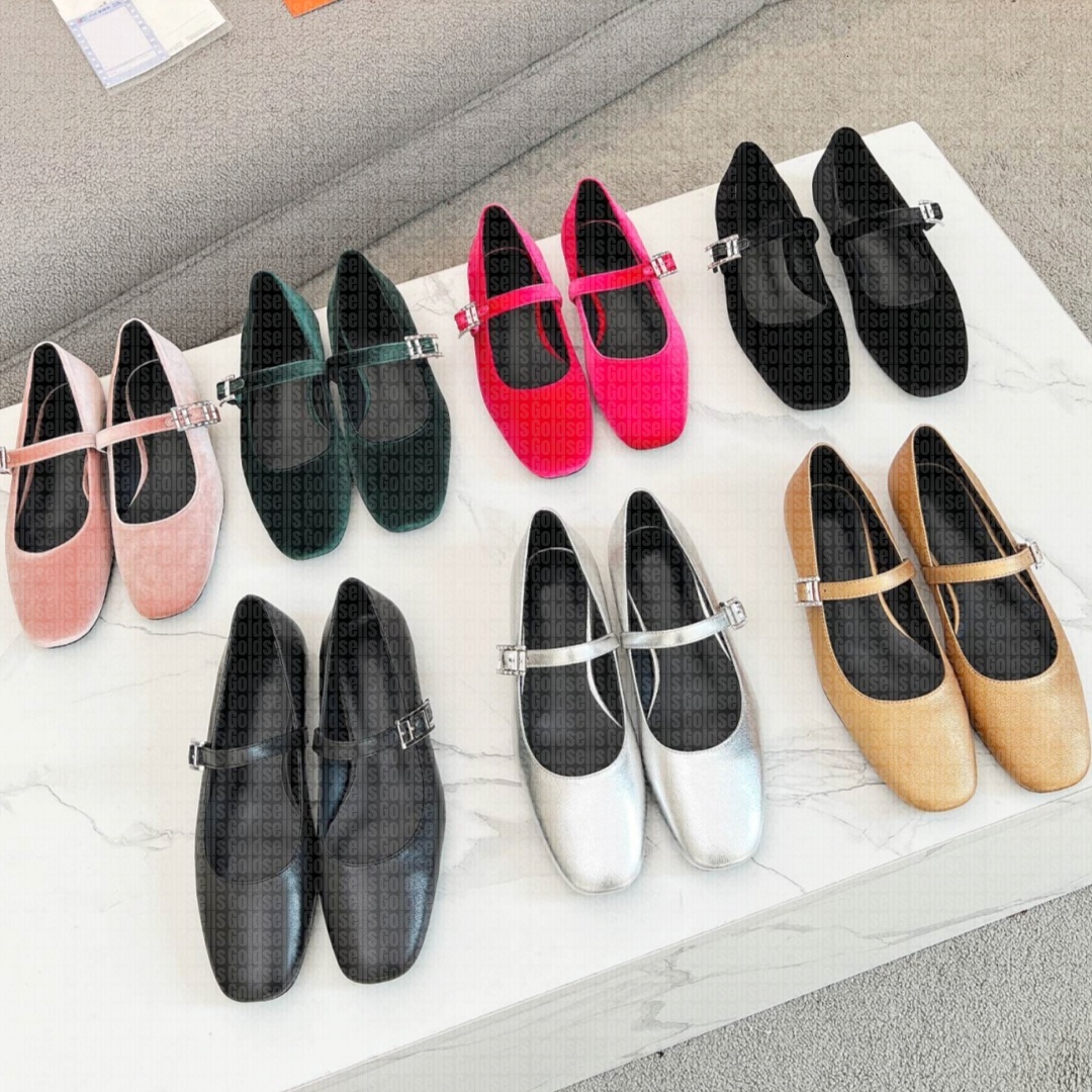 Velvet Mary Jane Comfortable Flat Ballet Shoes Designer Women Shoes Spring Autumn New Breathability Flat Boat Shoe Lady Leather Lazy Dance Loafers Dress Shoe