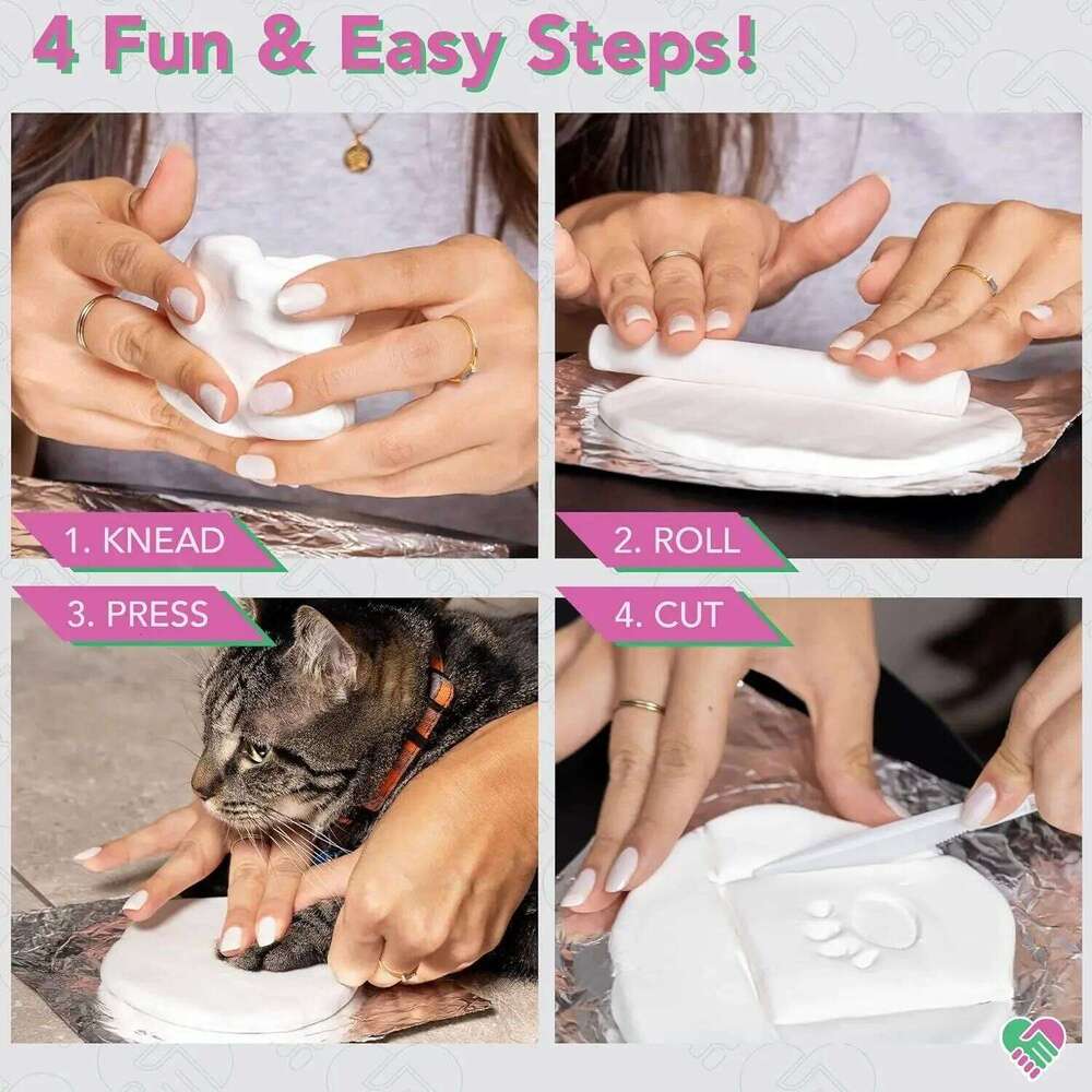 Dog Paw Prints Hand and Foot Print Mud Souvenir Pet Cat American Solid Wood Photo Frame Set DIY S260205