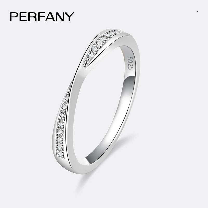 PERFANY S925 Pure Silver Moissanite for Women Men Couple Ring Fashion Wedding Jewelry Valentine's Day Gift W260206