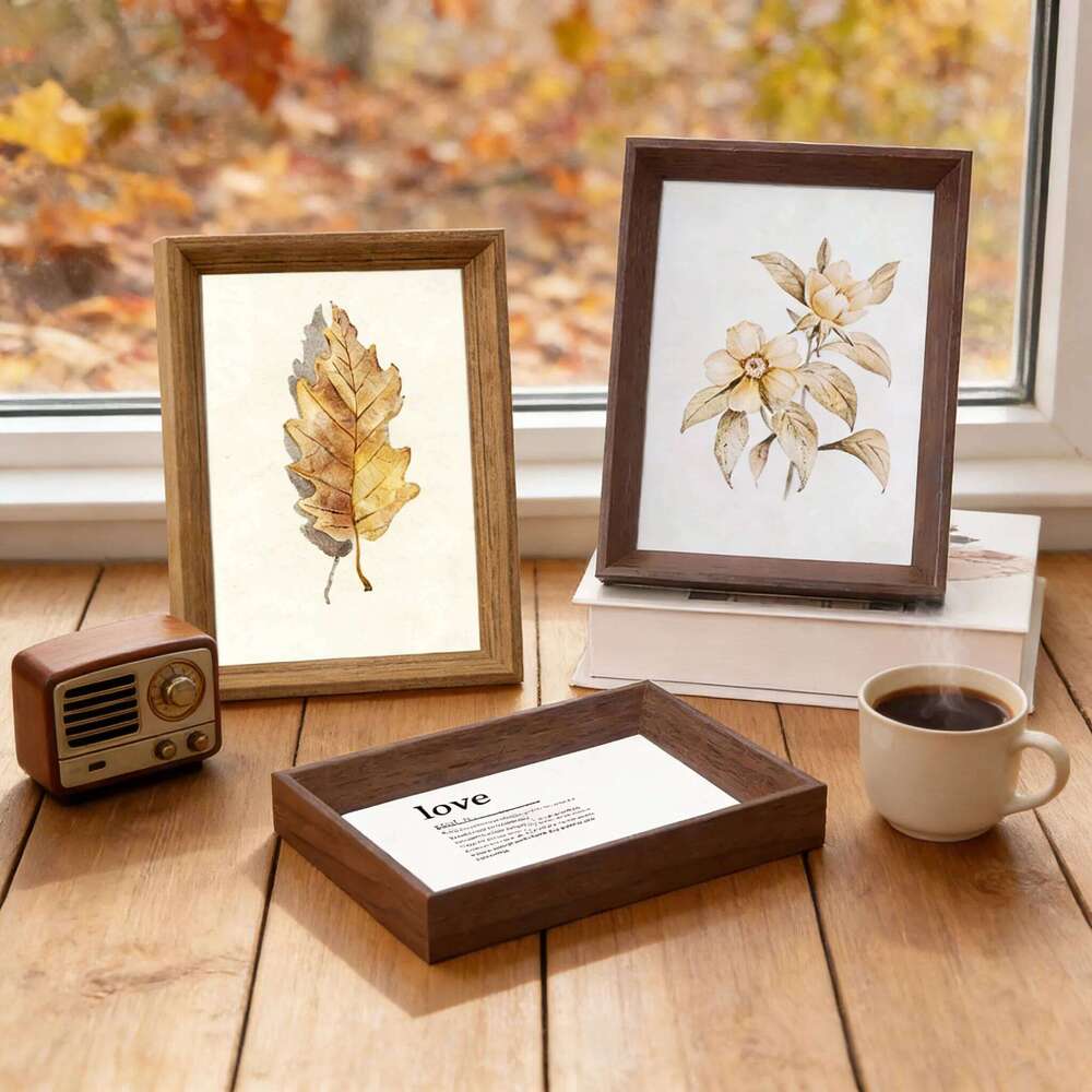 home decor ornaments decorative painting Flowers and leaves photo frame desktop decoration S260205