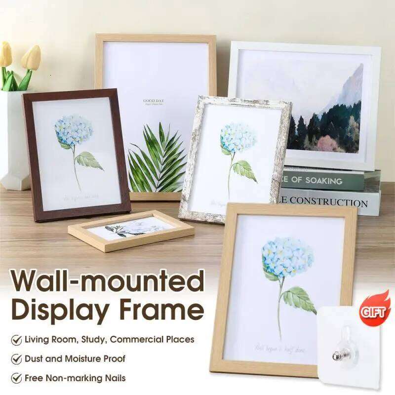 Multi Size Wall-mounted Display Wooden DIY Photo High Quality Home Decorative Picture Frame Easy To Hang S260205