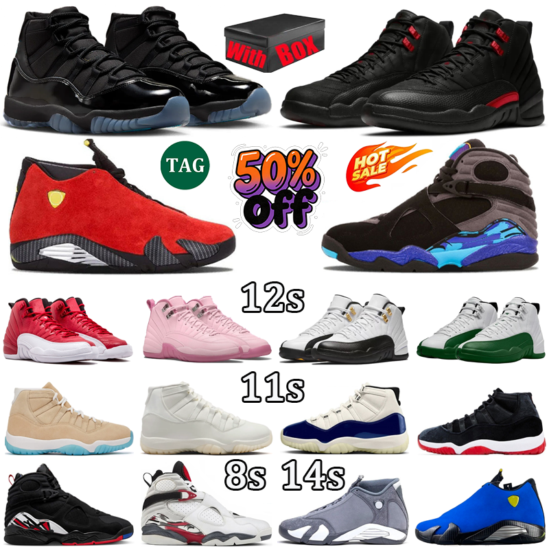 sneakers Basketball Shoes 8s 11s 12s 14s Gamma Blue Bloodline Taxi Aqua Bugs Bunny Pearl Pink Pearl 285 Mojave Sports Shoes with box Classic Sport Designer eur 36-47
