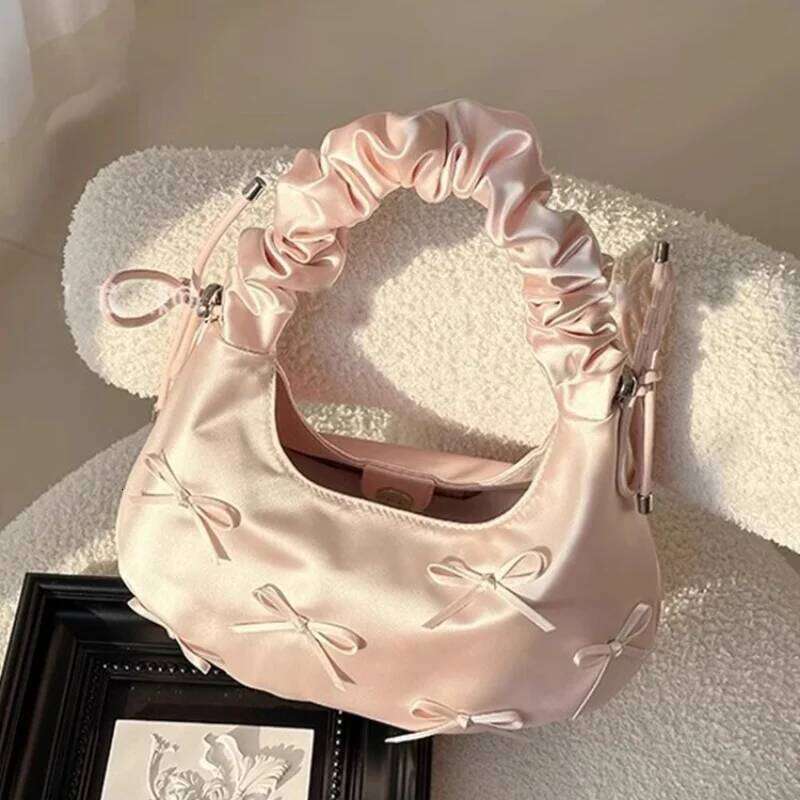 Unique Ruched Cute Versatile Bowknot High-Quality Women's Shoulder Handbag Y260205