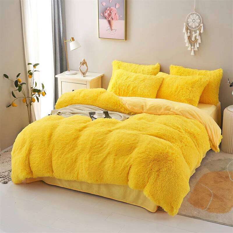 3 Piece Deluxe Winter Thickened Plush Duvet Cover Pillowcase Dormitory Bedding for Single and Double Beds XJ260206