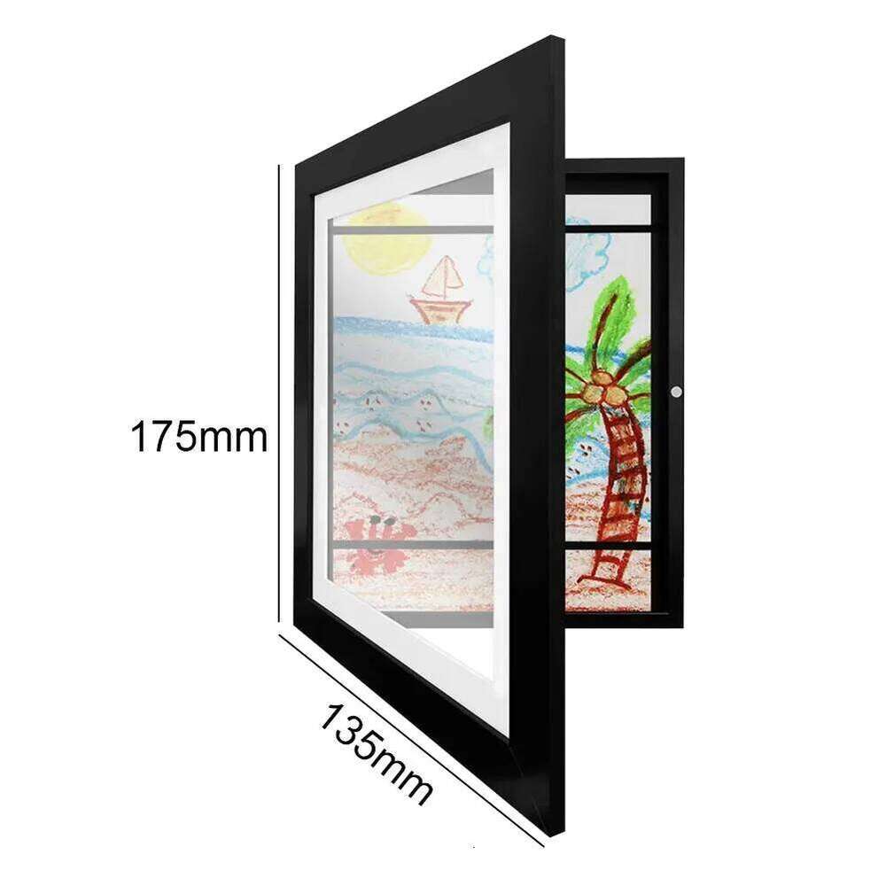 Picture 5.9x4.3 Inner Wooden Frames Wall Display Artwork Frame for Kids Drawings Artworks Art Projects S260205