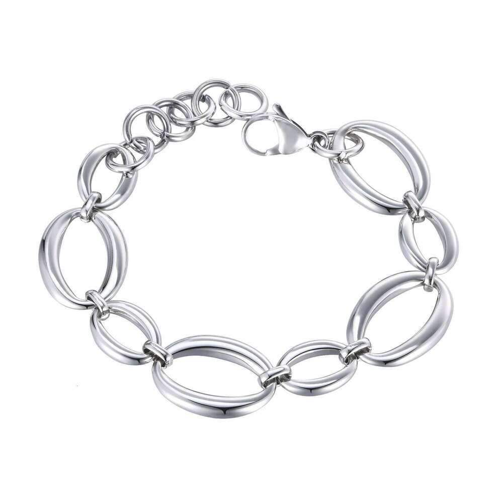 Stainless Steel Silver Color Bracelet for Women Chunky Chain New Style Never Fade 26H0206
