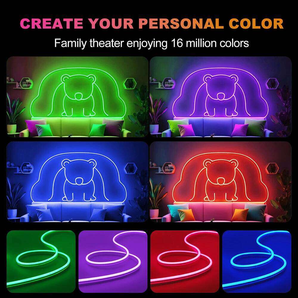 DC 5V USB RGB Neon LED Strip Light 24key Remote Control 108LED/M Flexible Tape Christmas Rope Lights TV Home Decoration 1M 2M 5M Z260206