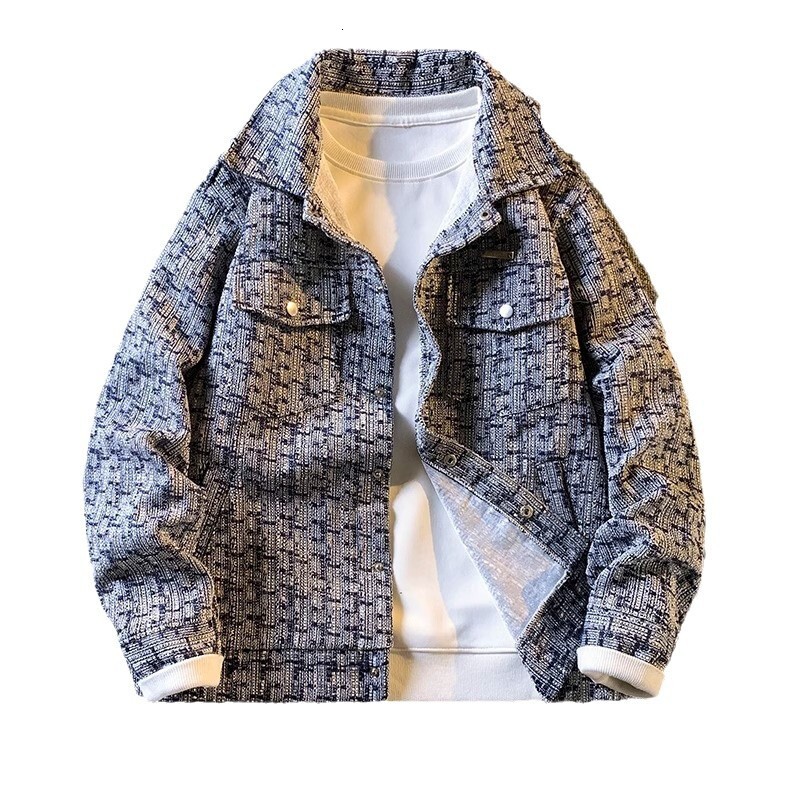 Luxury Brand Designer Clothes American Retro Small Fragrance Style Jacket For Men, Loose Casual Jacket, Spring And Autumn Houndstooth Shirt For Men, S