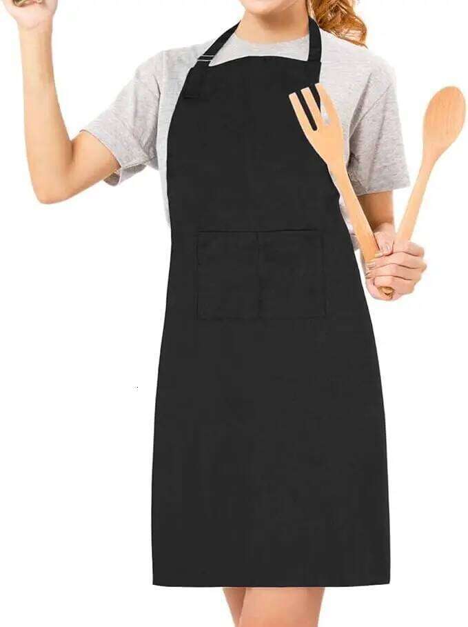 Kitchen Cooking Chef Halterneck With Pockets Catering Sleeveless Aprons Men Woman Waiter Apron S260205