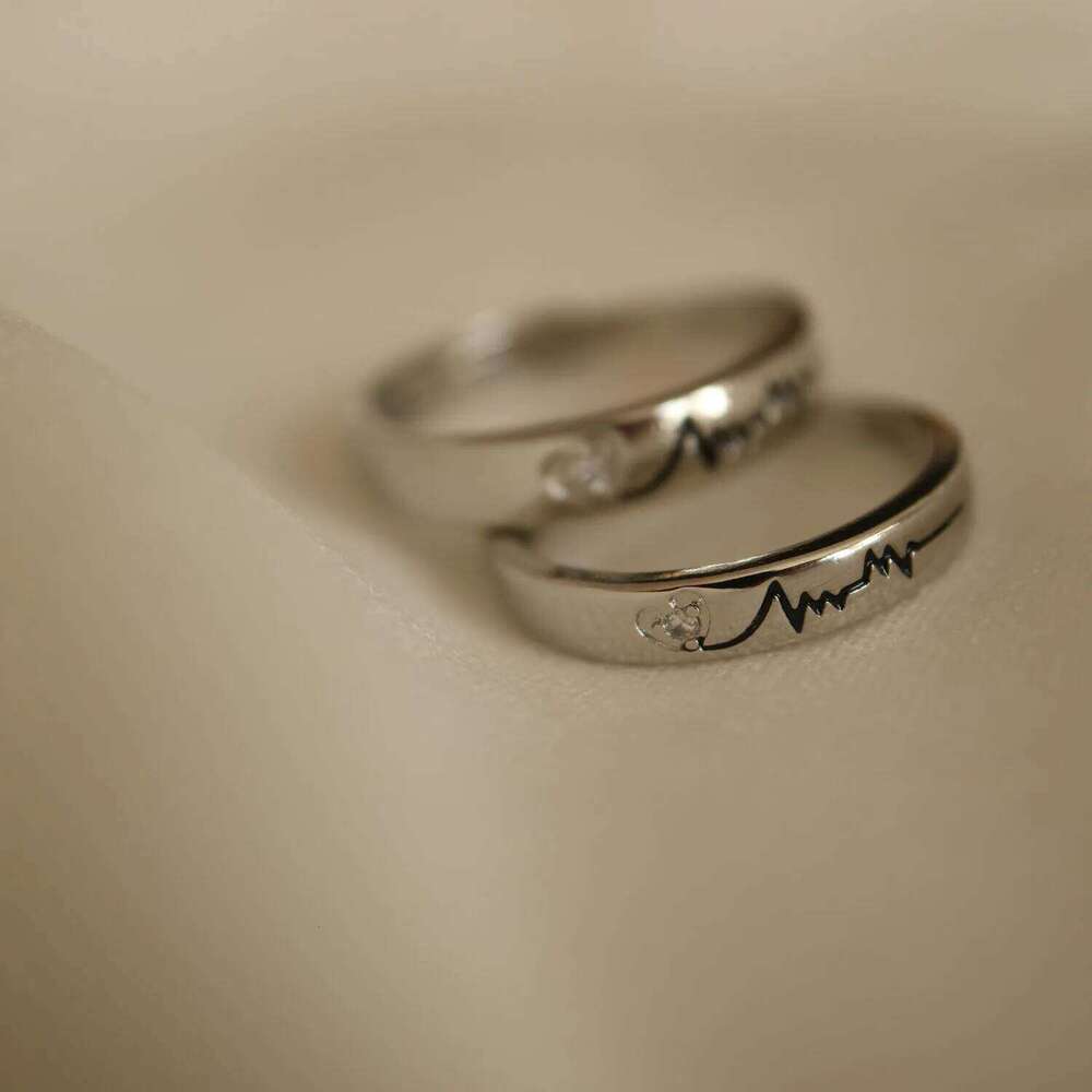 1pair 925 Sterling Silver Rings For Women Men Romantic adjustable ring set bague femme Wedding couple rings for lovers W260206