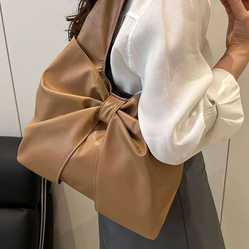Casual Underarm Bow Tote Women Shoulder Simple Shopping Bag Class for Girl Designer Bags Y260205