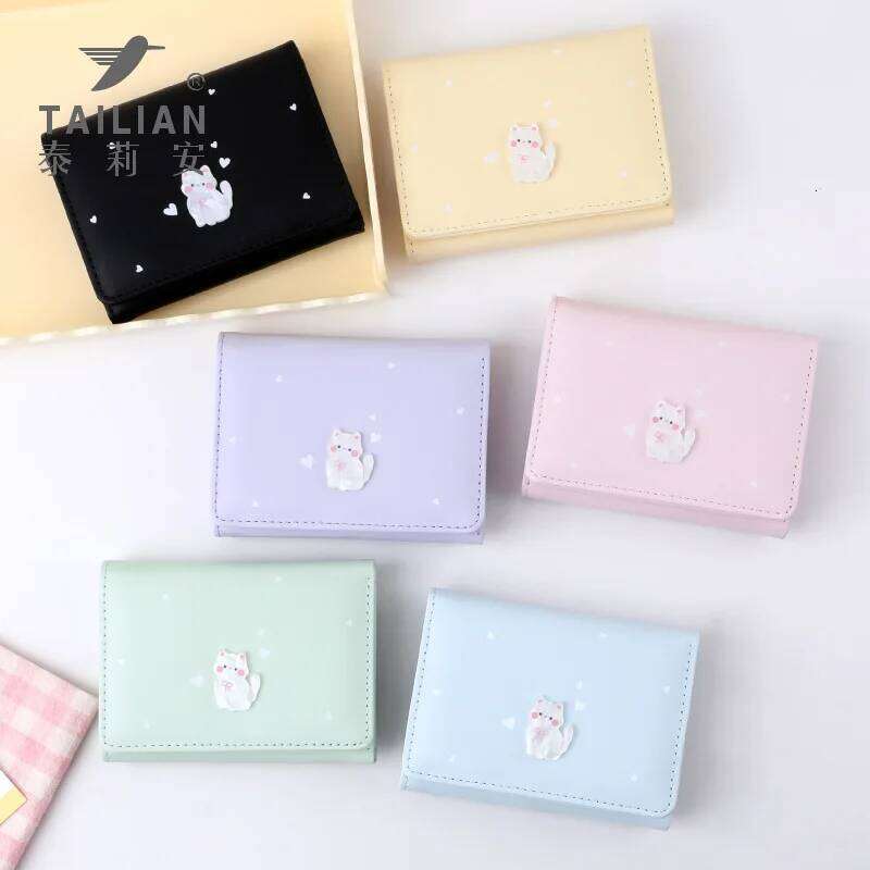 New original acrylic cute girl kitten wholesale ins versatile high-end women's short wallet Y260206