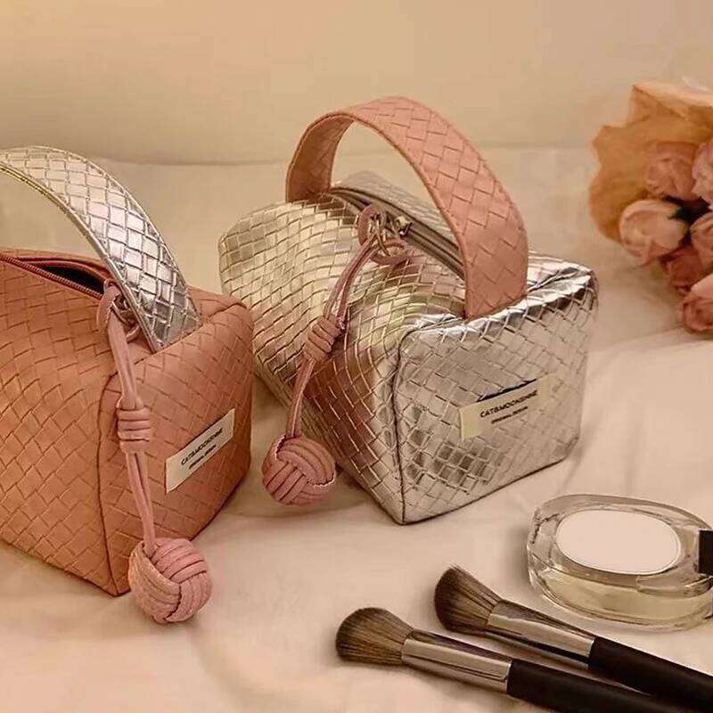 New Cosmetic Bag PU Pillow Makeup Pouch Womens Large-Capacity Storage Organizer Multifunctional Travel Toiletry Kit Handbag Y260206