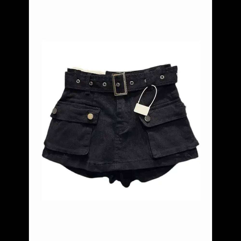 Belt jeans For Women 2025 Summer New Casual High Waist Mini Shorts Skirts Female C260206