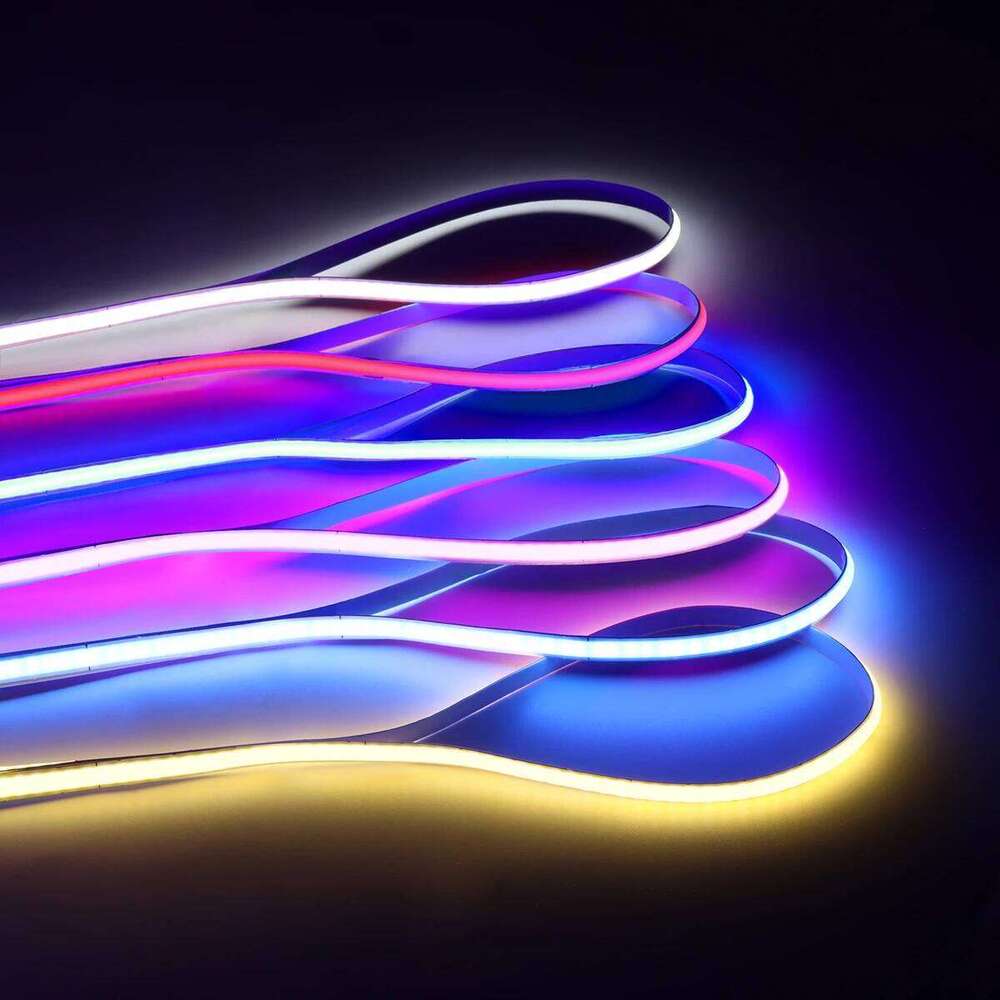 5mm Ultra Thin DC 12V Colorful COB Strip Lights for Home Decor Ice Blue/Pink/Red High Density LED Tape Color Car FOB RA90 Z260206