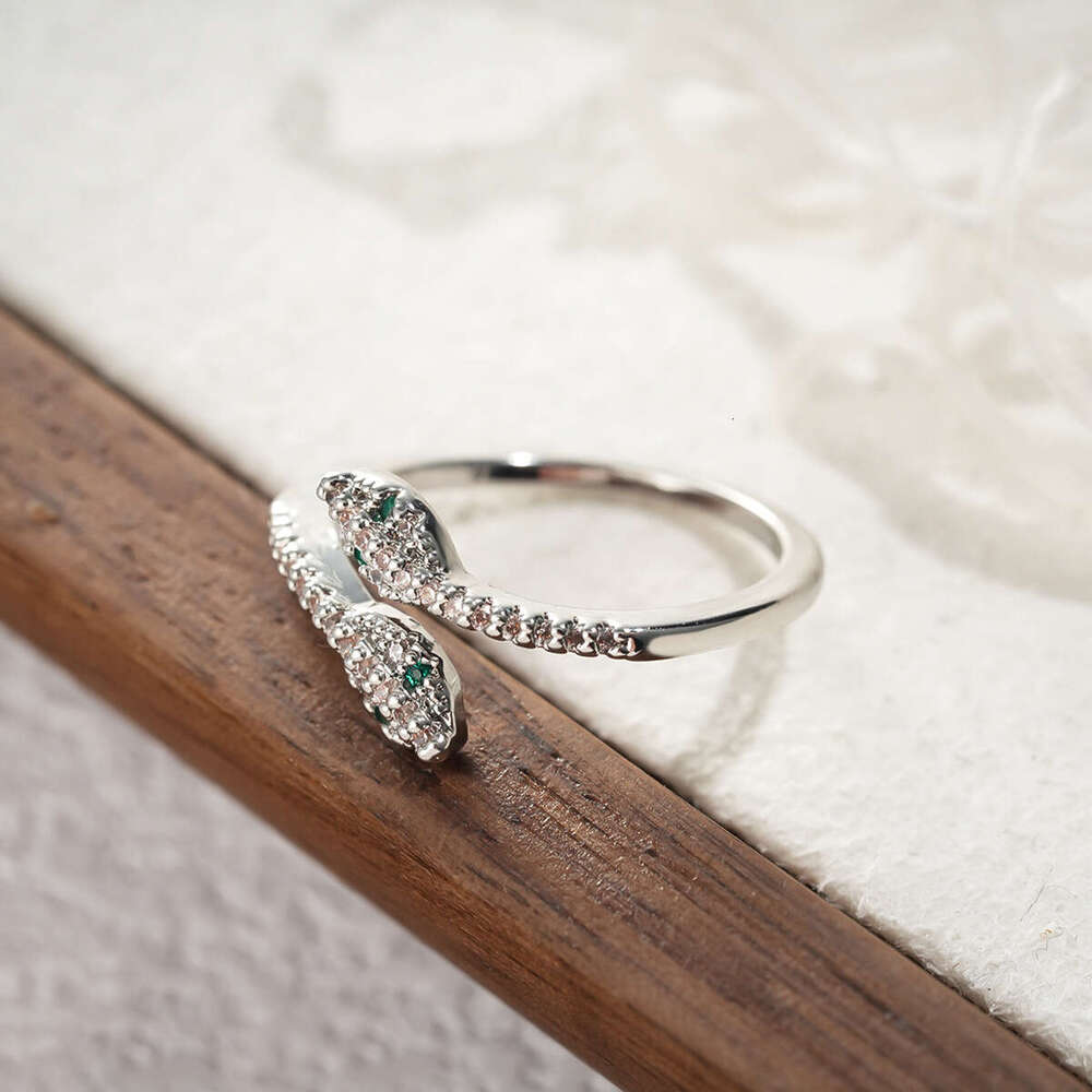 2026 New Fashion Exquisite Open Flexible Snake High-end Diamond-studded Index Finger Ring Zodiac Hand Jewelry