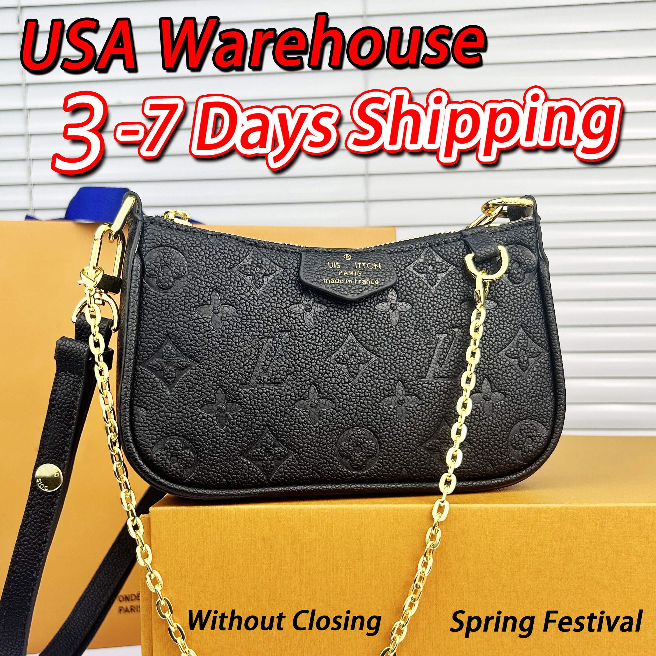 Designer Bags Fashion Chain Genuine Leather Embossed Crossbody Old Flower Chain Handbags Luxury bag Letters Stripe Armpit Bag Designer Purse