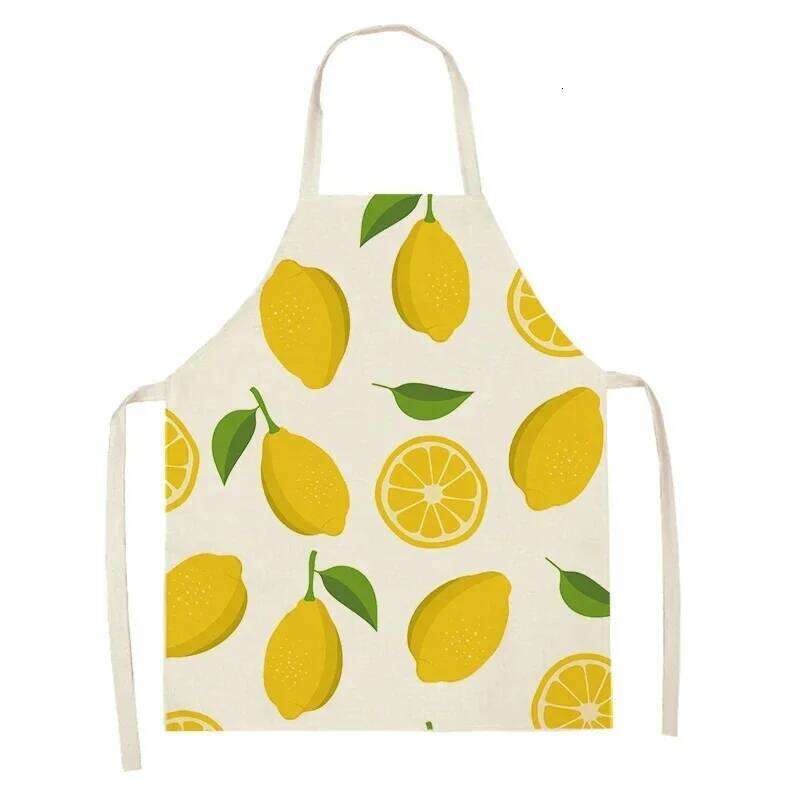 Summer Watermelon Pattern Fruit Print Apron Linen Sleeveless Lace Up Baking Stains Oil Resistant Adult and Children Cover S260205