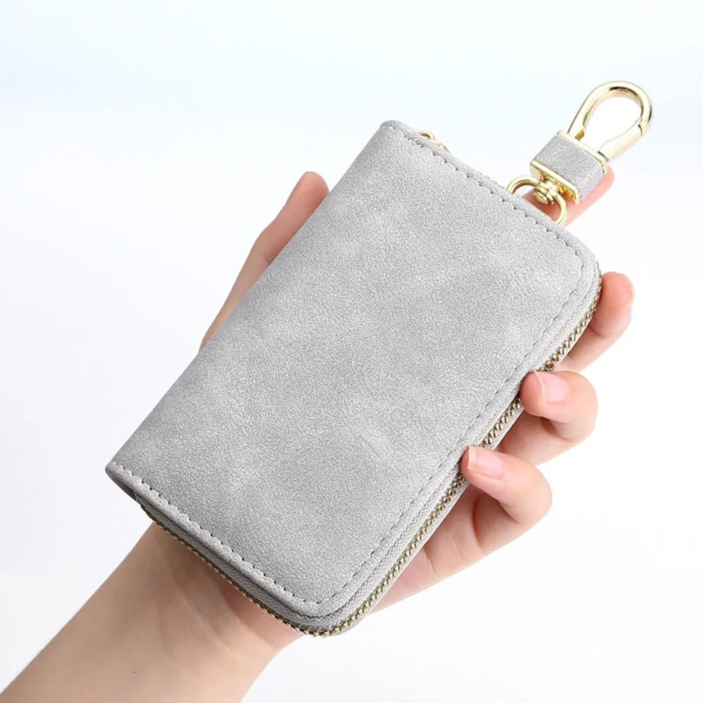 Zipper Closure Keychain Pouch Durable Key Ring Housekeepers Key Holder Waist Hanging Waterproof Car Key Organizer Card Bag 260129