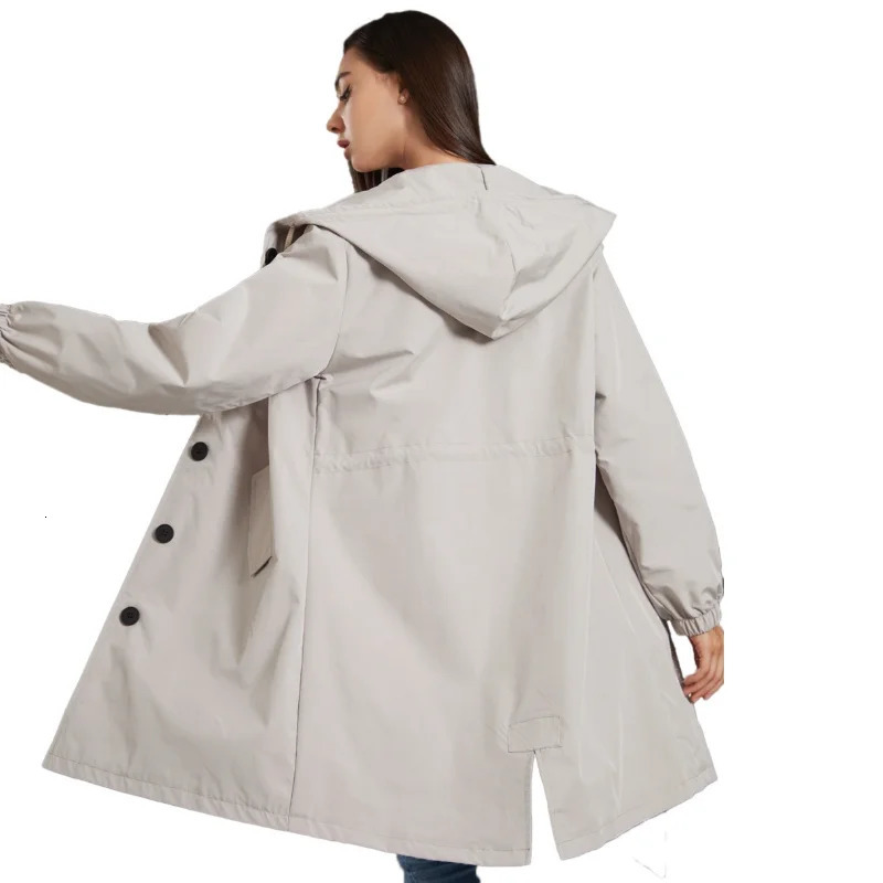 Fahsyee Raincoat Women Rain Jacket Waterproof Hooded Windbreaker Outdoor Long Active 260204