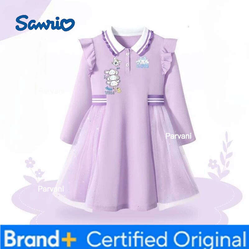Sanrio Hello Kitty My melody Kuromi Pochacco anime-themed cute girls long-sleeve princess dress for spring and autumn H2602061 - view 7