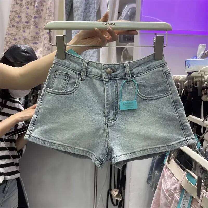 Cute Bow Splicing Denim for Women Summer High Waist Jeans Hip-lifting Hot Pants Booty Shorts C260206