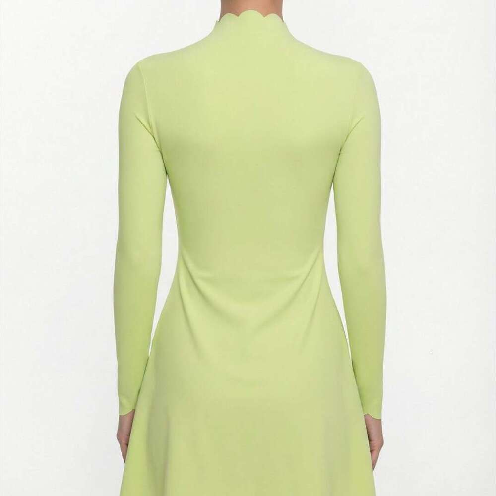 Autumn and Winter New Women's Long Sleeve Wave Lace Golf Tennis Breathable Quick-Dry Yoga One-Piece Skirt