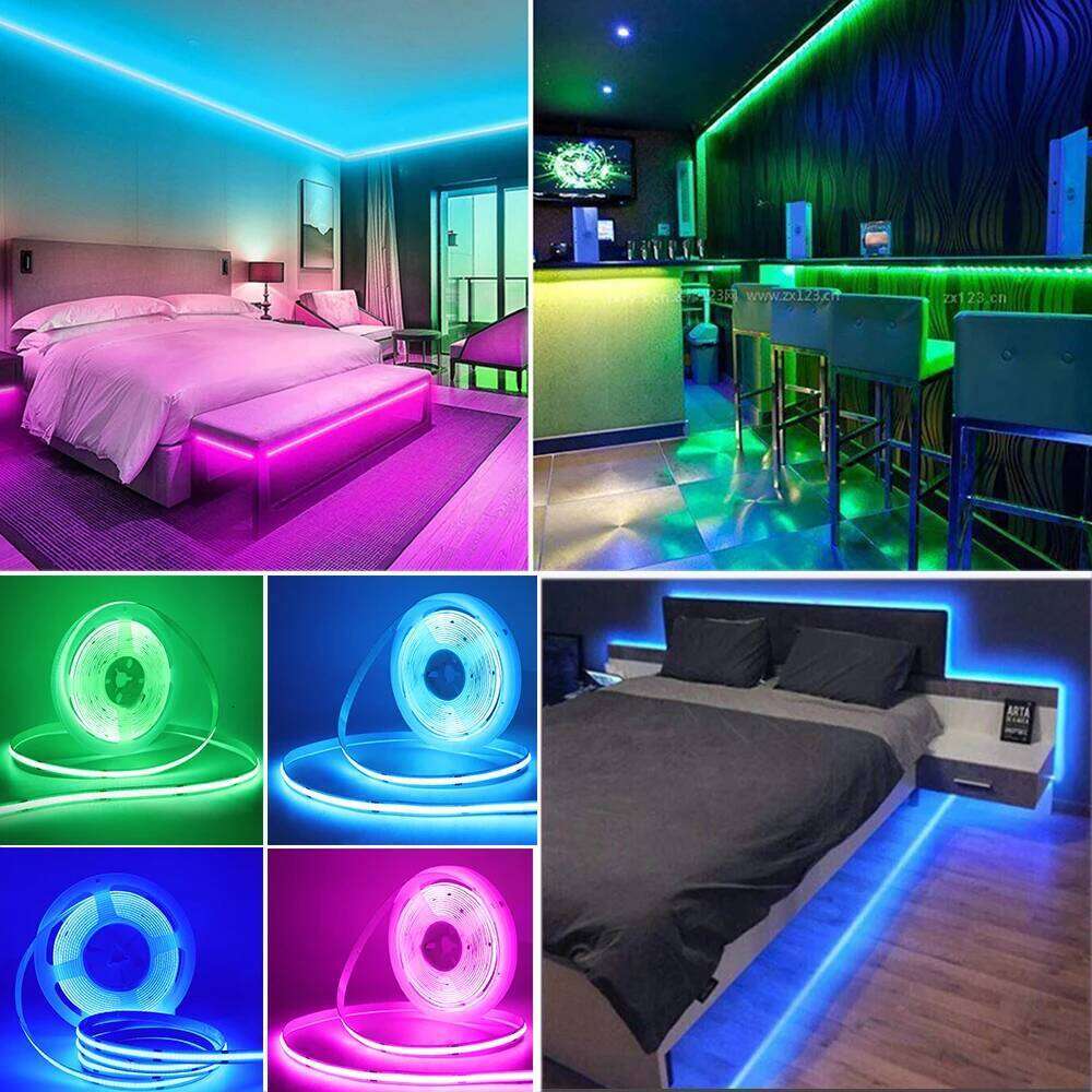 DC 12V 24V COB Strip 320Leds/M White/Pink /Yellow /Ice Blue /Red /Green Self-adhesive Home Decor Flexible Ribbon Rope LED Light Z260206