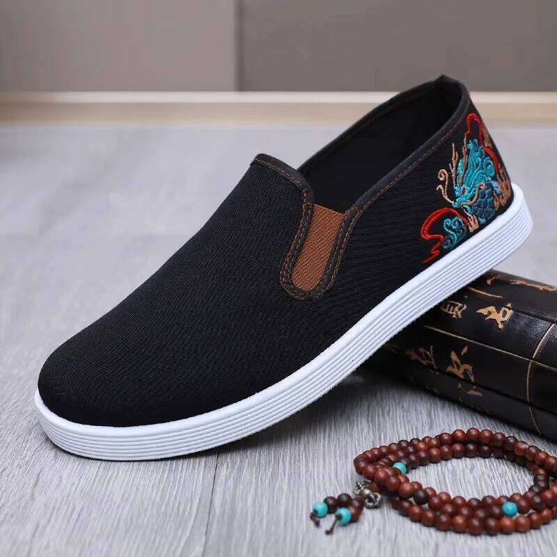 Comfortable And Lightweight Fashion Embroidery Canvas Casual Shoes Men'S Summer Sneakers Free Shiping Shoe