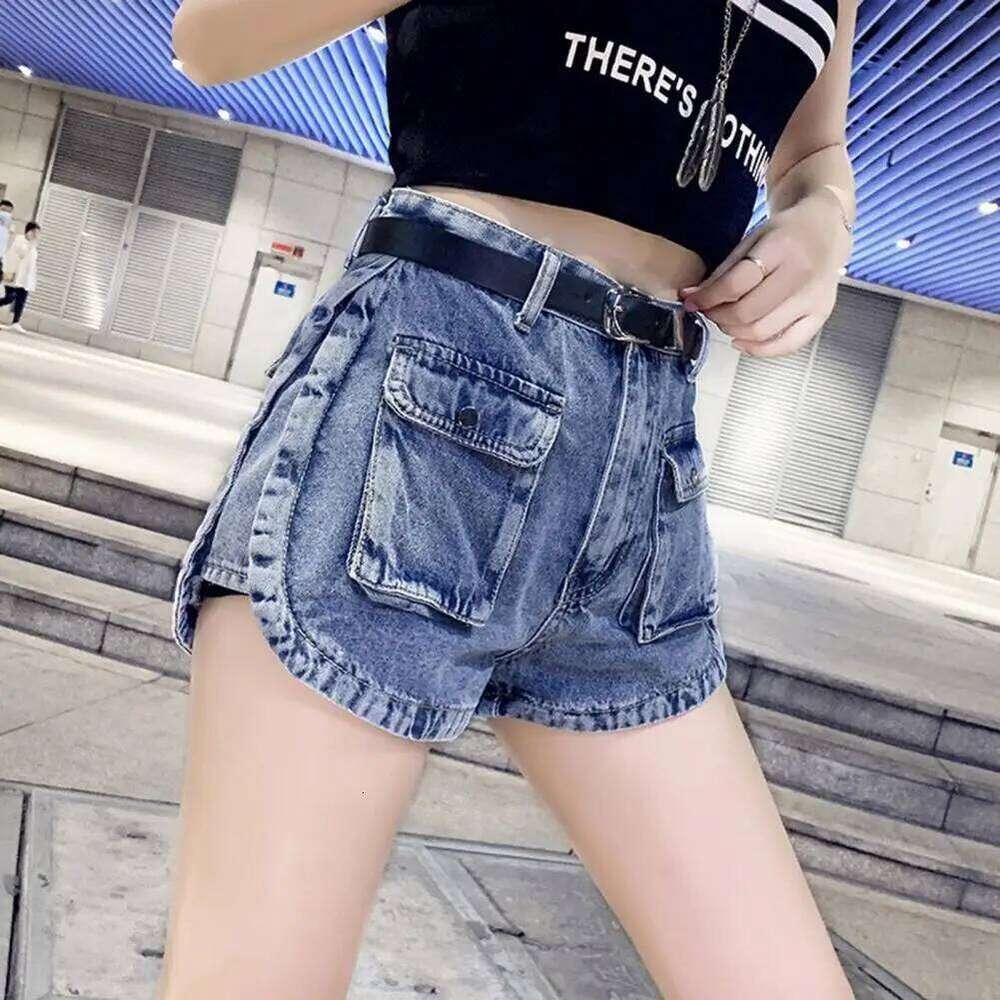 Women's Zipper Fly Roll Up Hem Denim Women Fashion Summer High Waist Pockets Female Straight Leg Jean Shorts For Woman C260206