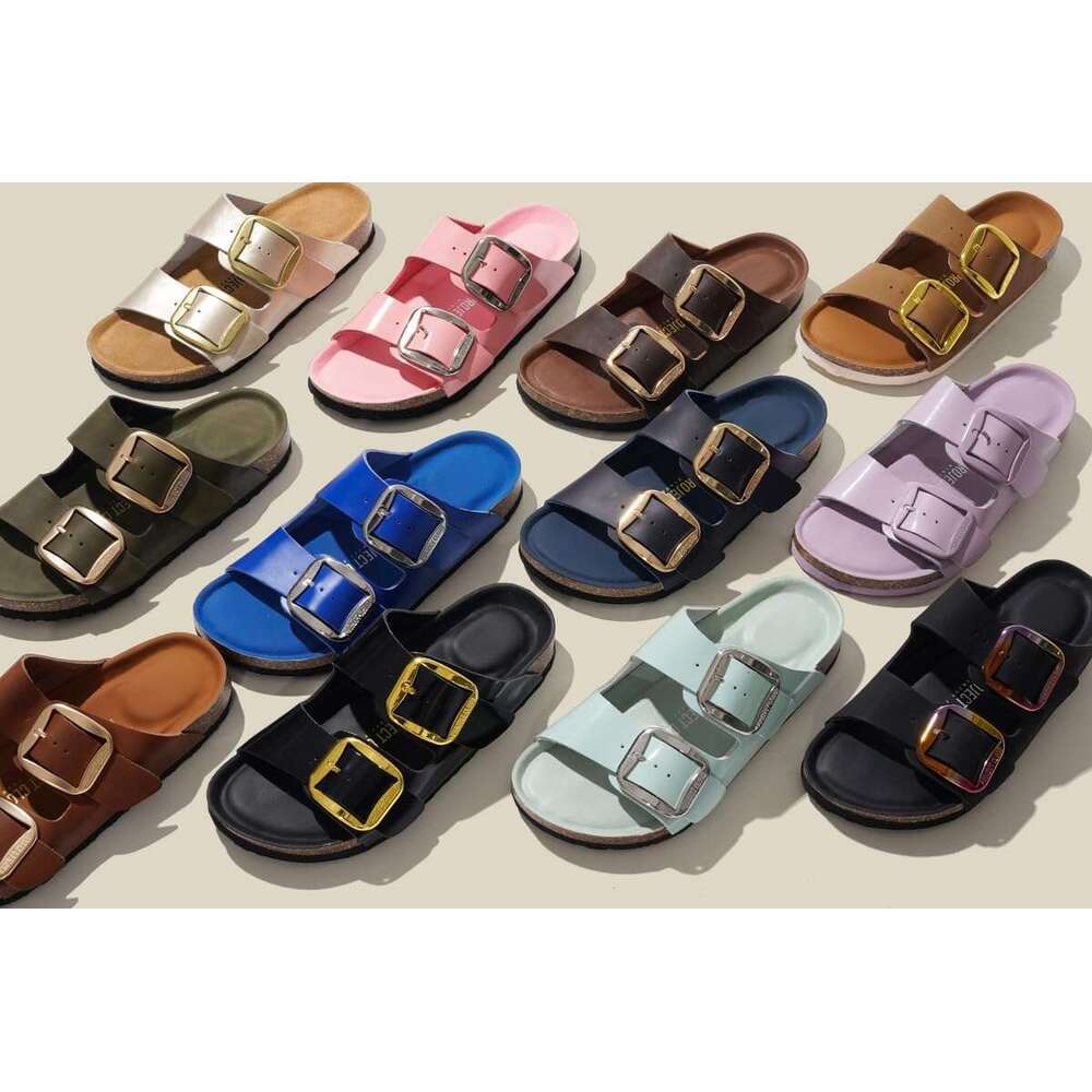 100% Genuine Leather Flat 2026 Comfortable Beach Womens Sandals Memory Foam Vacation Essentials Slides For Women Footwear Santorini