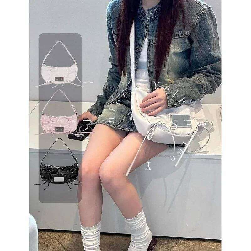 Wild Knot oulder Dstring Crossbody Bag for Women Daily Use Polyester Material Summer 2024 Sle Y260205