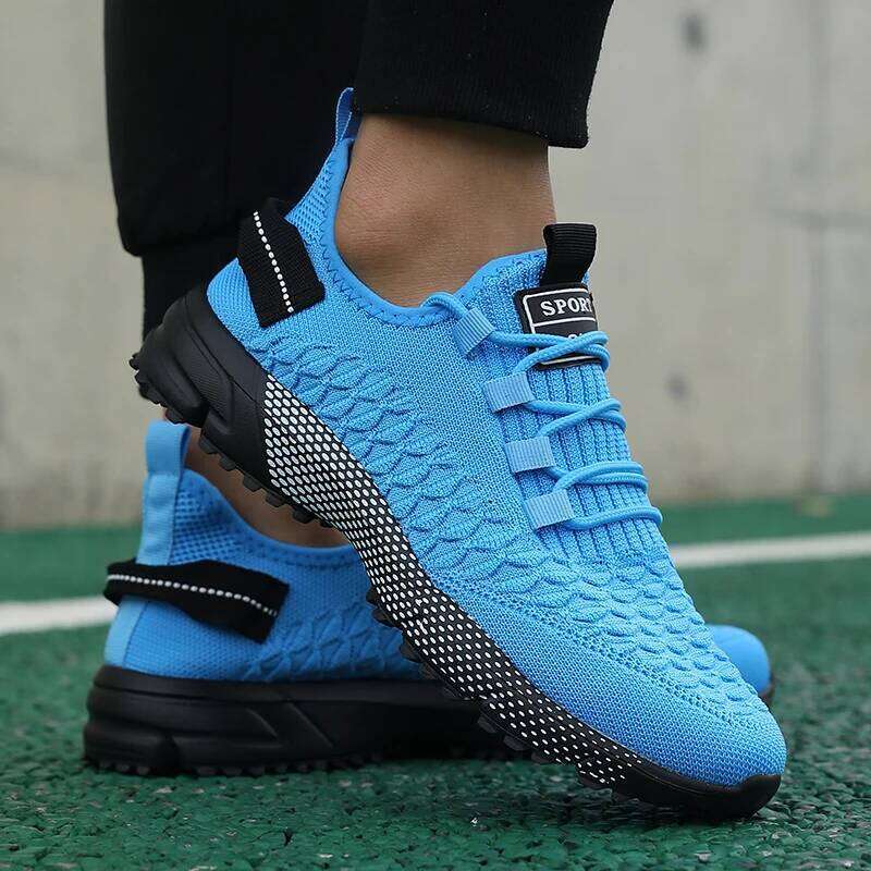 Men's Solid Lace-Up Casual Breathable Lightweight Sneakers Outdoor Mesh Running Shoe Athletic Jogging Tennis Walking Shoes