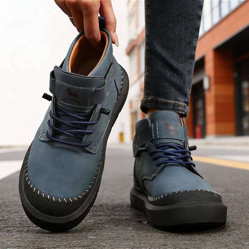 Handmade Leather Wide Toe for Women Spring Summer Breath Platform Causal Loafers Lace-up Minimalist Non-slip Walking Shoes