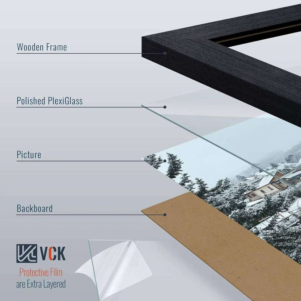 12x18 Black Oak Poster 3-Pack, Natural Grain Solid Wood Picture Frame for Wall Gallery Display S260205