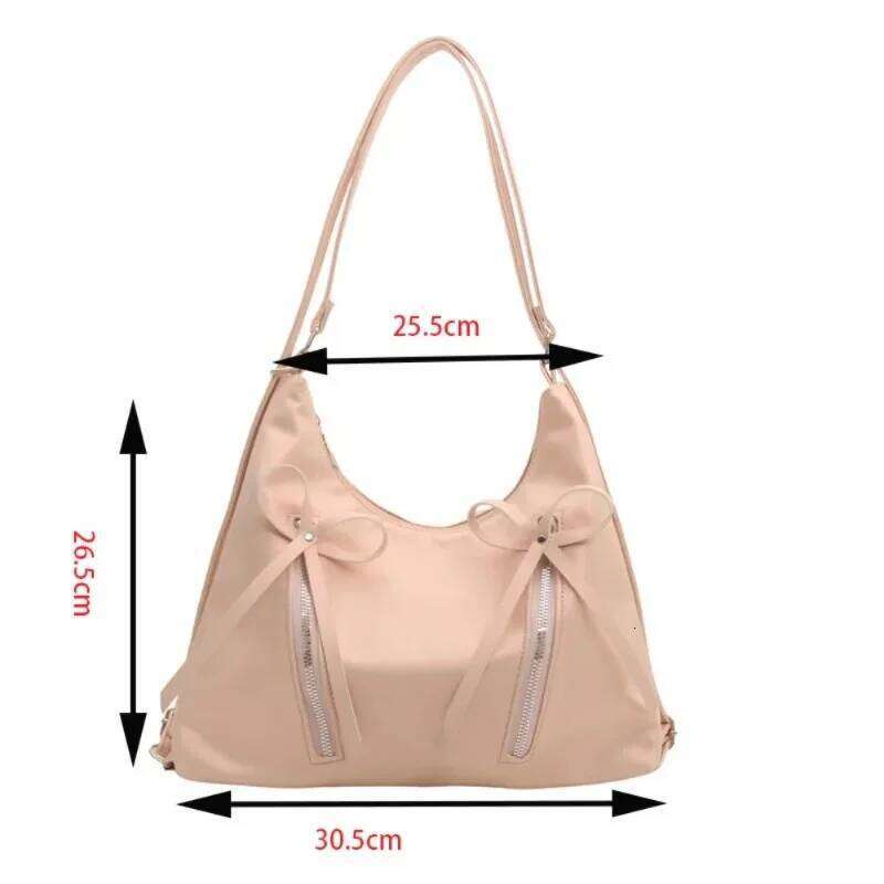 Fashion 2-in-1 Shoulder Bowknot Backpack Large Capacity Outing Beach Totes Casual Zipper Underarm Commuting Bag 2025 New Y260205