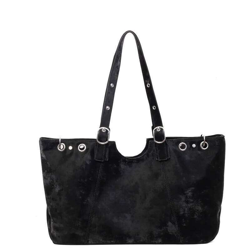 Personality Tote Bag for Women Solid Suede Pillow Underarm Large Capacity Female Commute Shoulder Bags Matte Travel Pack Y260205