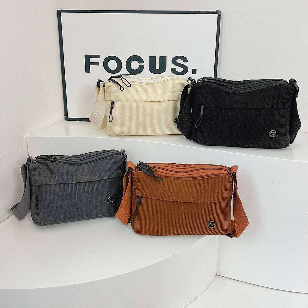 New Minimalist Fleece Women's Shoulder Versatile Multi-Layer Commuting Crossbody Bag XJ260129