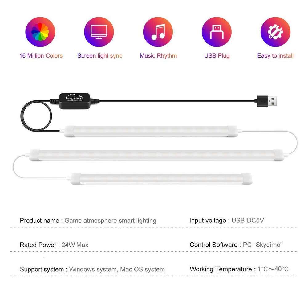 RGBIC Computer Display Screen Ambient Light USB LED Strip PC Gaming Backlight Decor For 24/27/32/34/49 inch monitor Z260206