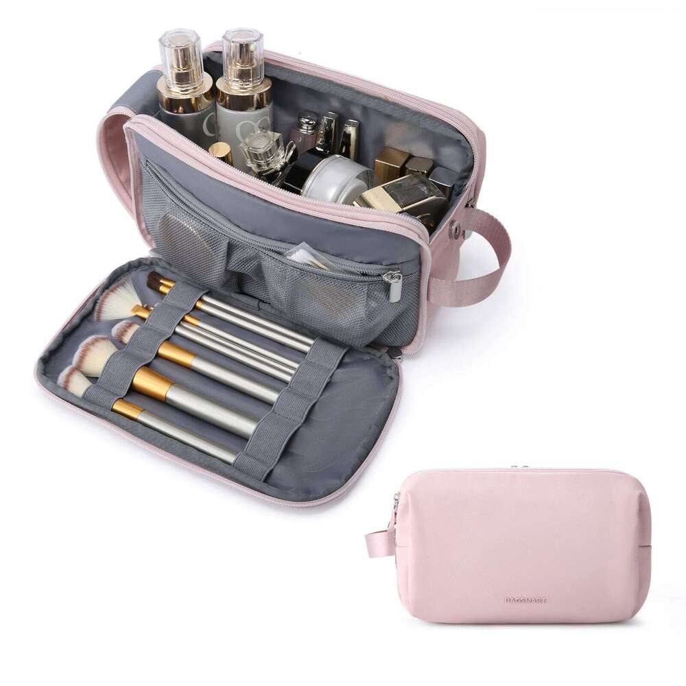 BAGSMART Travel Cosmetic Functional Hanging Zipper Makeup Case Necessaries Organizer Storage Pouch Toiletry Make Up Wash Bag Y260206