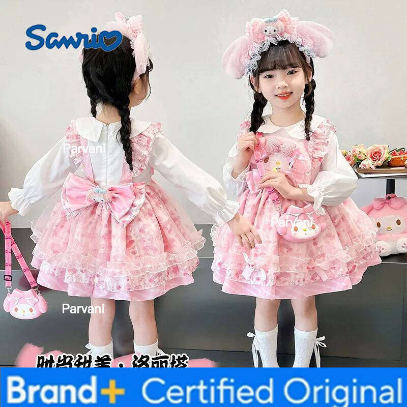 Sanrio New Girls Cinnamoroll Princess Spring Autumn My Melody s Anime Figure Lolita Dress Tutu Skirt Kawaii Cartoon H260206 - view 4