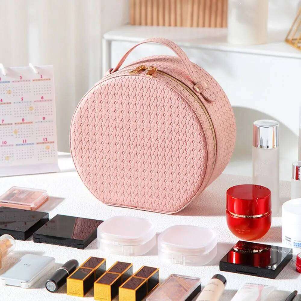 Portable Case Lights Adjustable Dividers PU Leather LED Makeup Bag with Mirror Zipper Closure Large Capacity Y260206