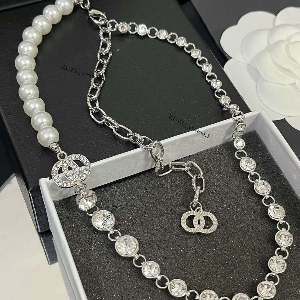 Designer Studded Pearl Asymmetrical Full Diamond Luxury Chain Fashionable And High End Women s Jewelry Love Gift Charm Choker Necklace