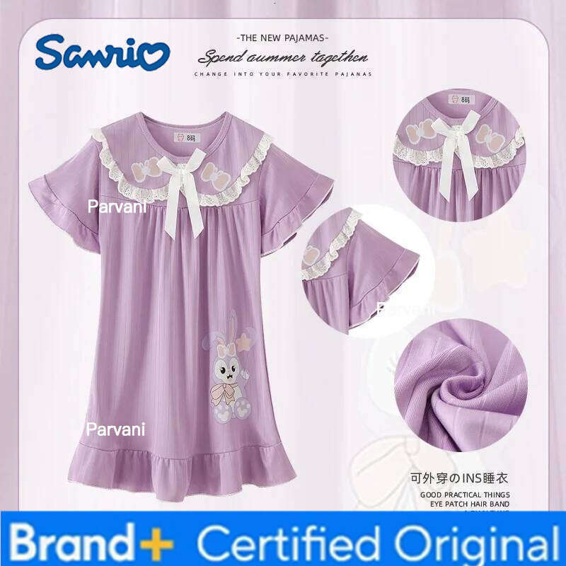 Sanrio Girls Summer Pajamas Set Child House Clothing Nightgown Sleepwear Robe Children's Comfortable H2602061 - view 3