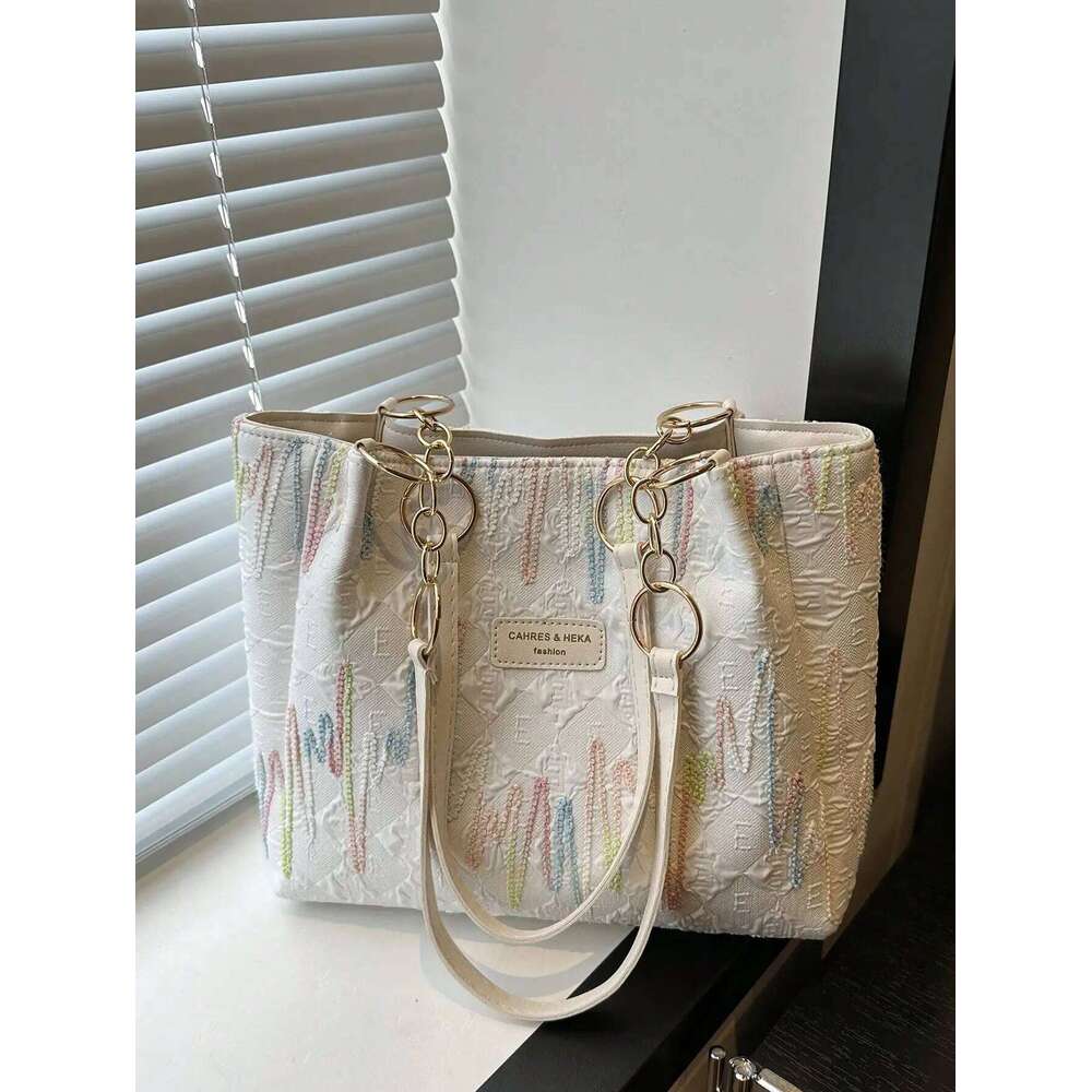 Large Capacity Tote For Women, Casual Handbag, Korean Plaid Shoulder Commuter Bag Commute Women's Fashion bags 2025 Y260205