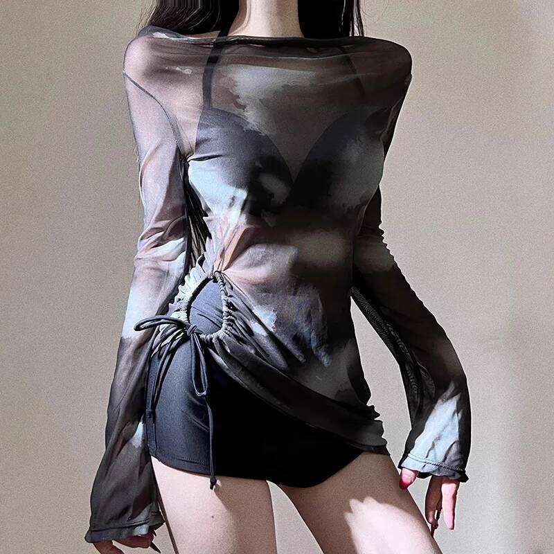 Ins Style Bikini Split Three Piece Set Sexy Belly Covering Slimming Hot Spring Swimsuit XJ260206