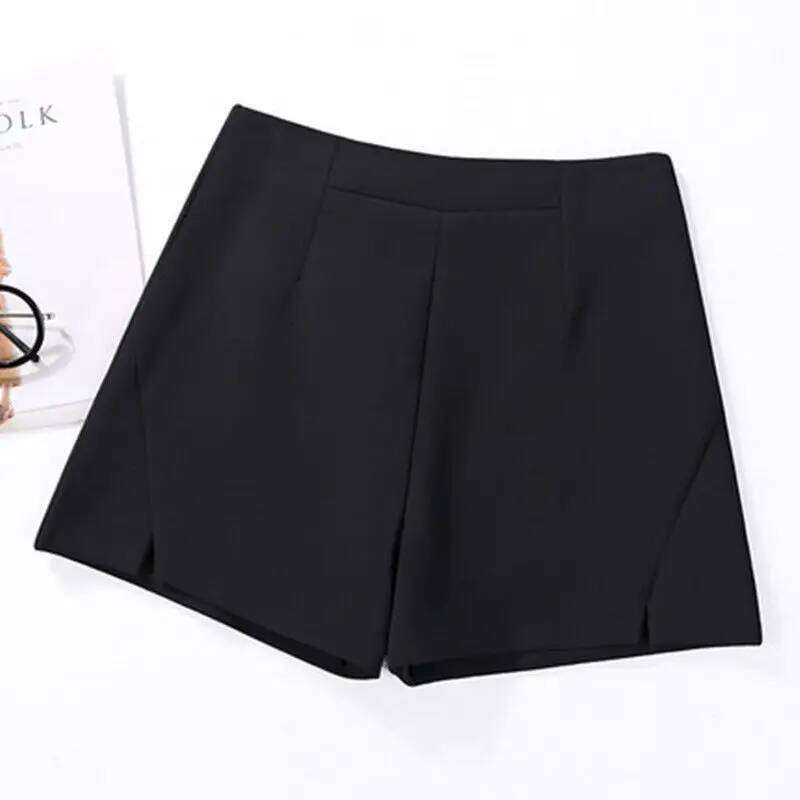 High-waisted A-line Black Slim and Loose Summer Thin Outer Wide-leg Pants C260206