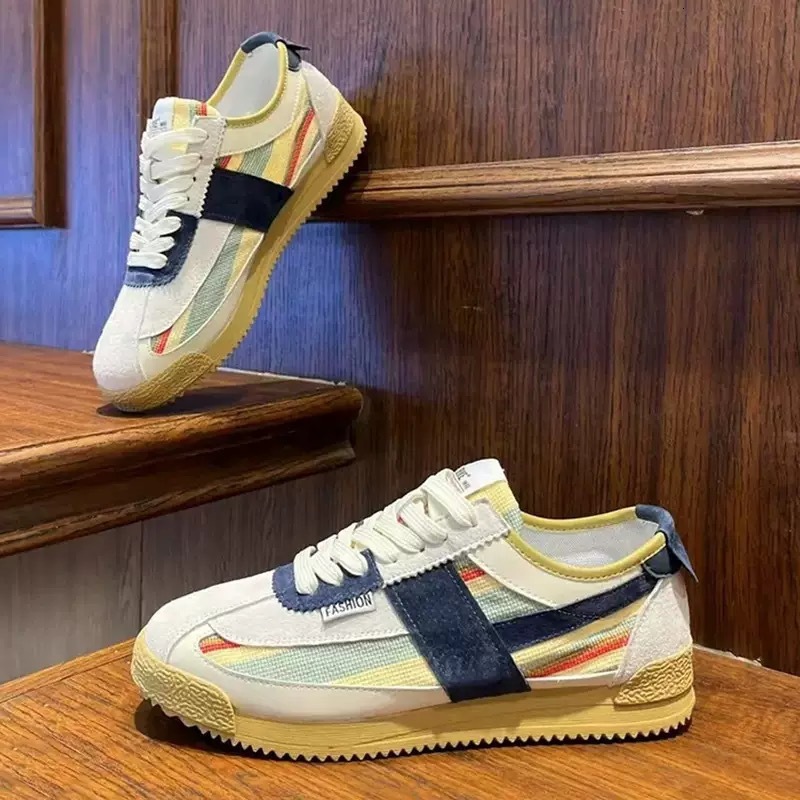 Men's 2025 Spring Summer New Breathable Casual German Training Forrest Gump Shoes Korean Version Versatile High-Value Color Matching Couple Sneak