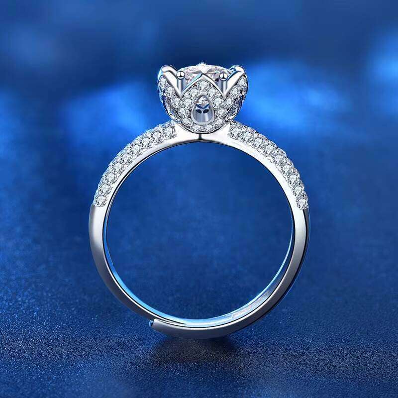 Xjz027 Classic Luxury Real Solid 925 Sterling Silver Ring 1.0Ct Moissanite Diamond Wedding Jewelry Rings Engagement For Women